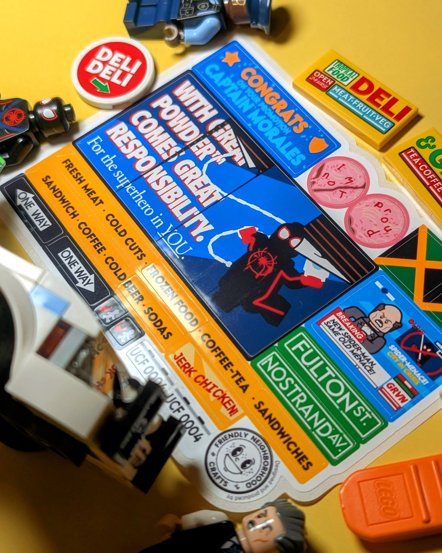 "BODEGA EXPANSION" Custom Design Brick Stickers Animated Web-Shooter