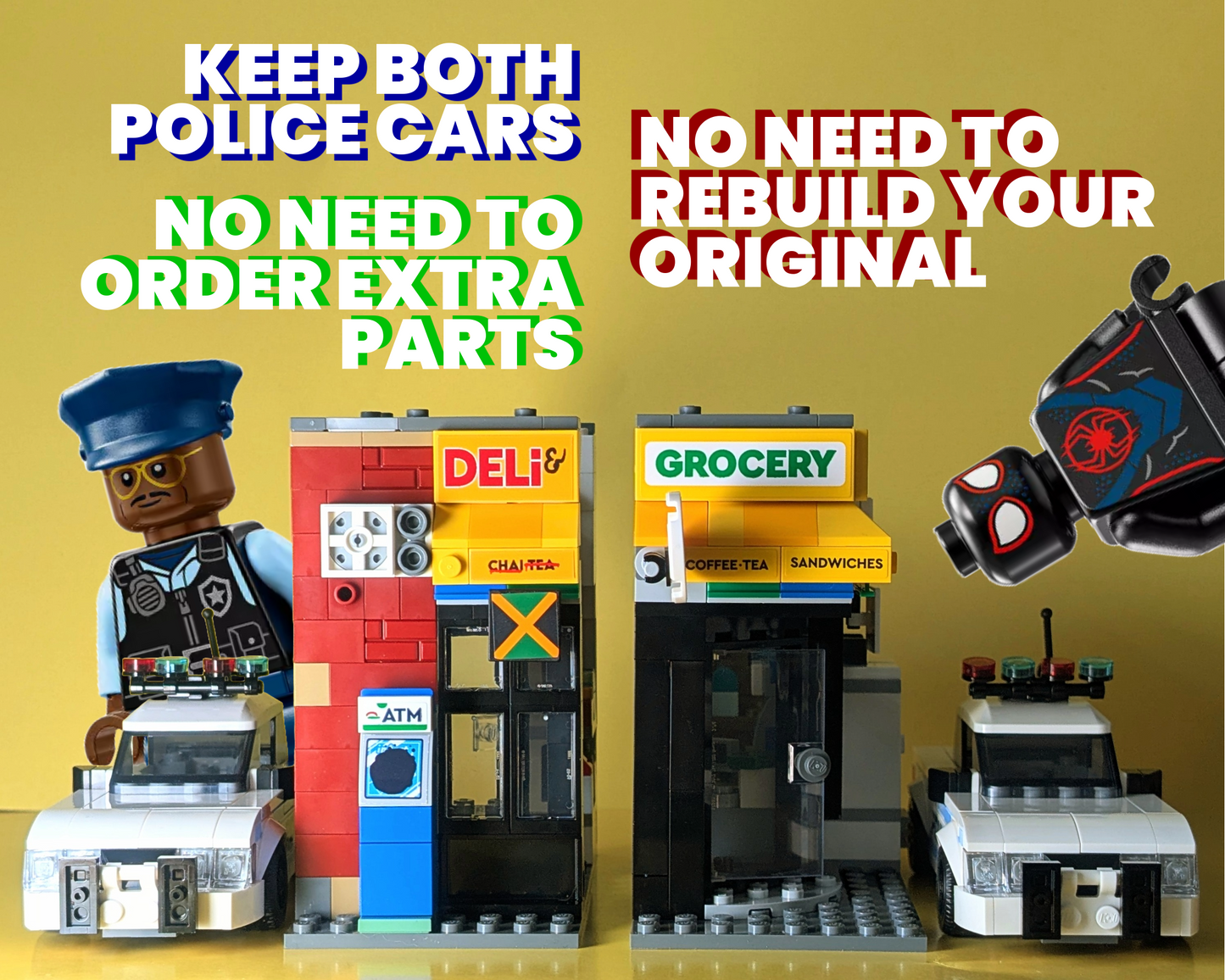 LEGO ALT BUILD Miles Vs. Spot Spider-Verse Bodega 76311 INSTRUCTIONS (digital) + STICKERS (physical)