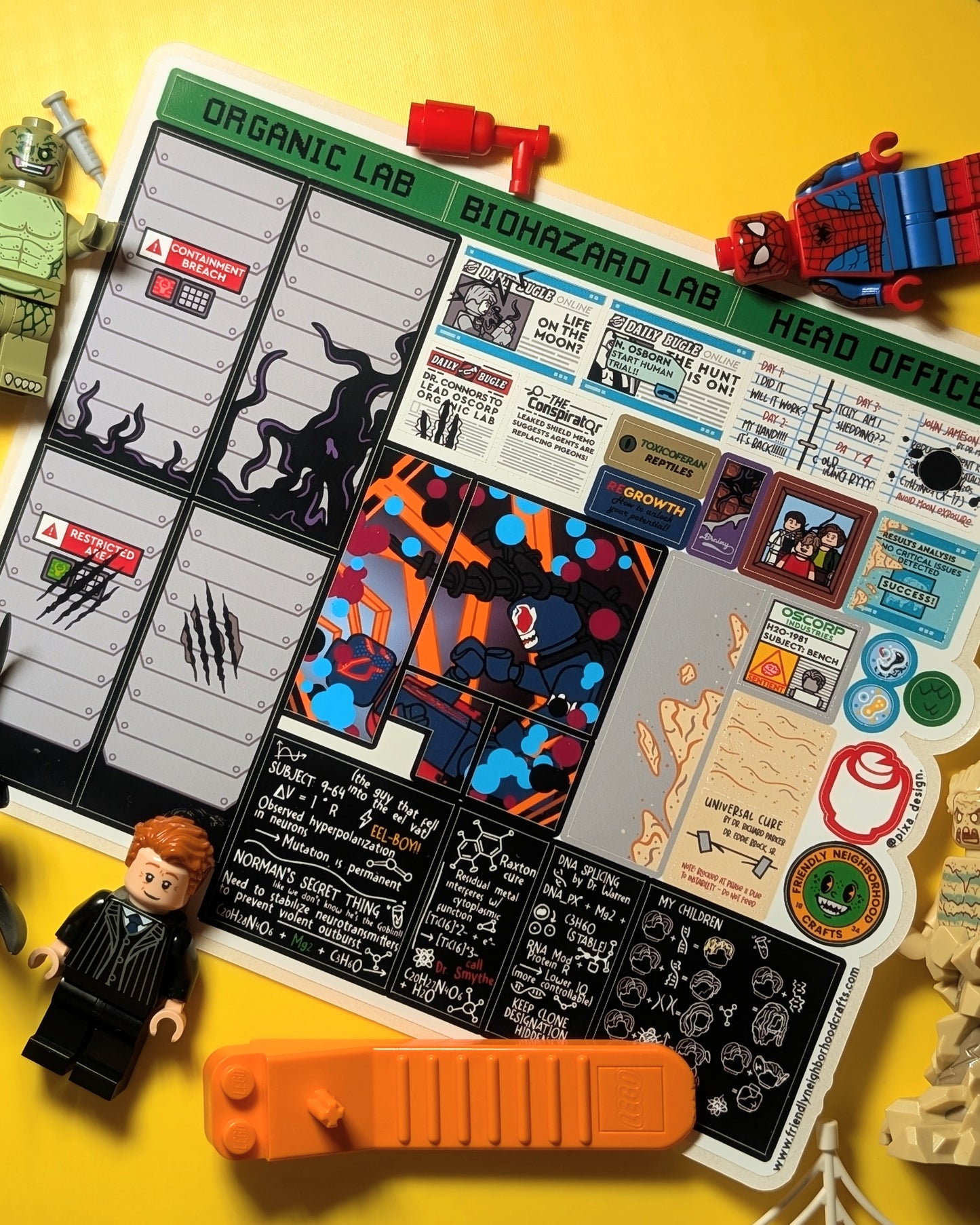 "OSCORP TOWER LAB EXPERIMENTS (4a)" Stickers