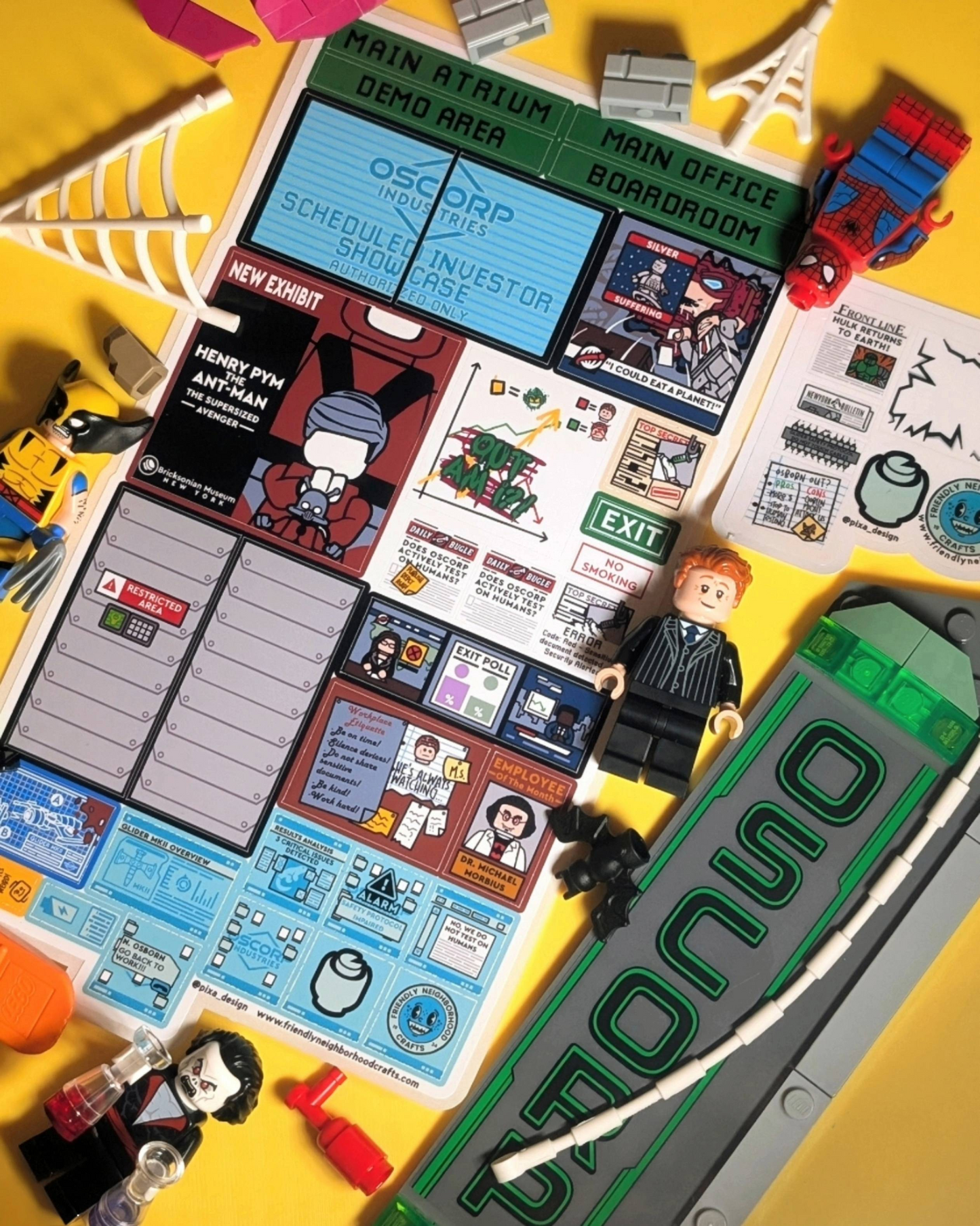 "OSCORP TOWER WORKPLACE BUNDLE" 2 Sticker Sheets