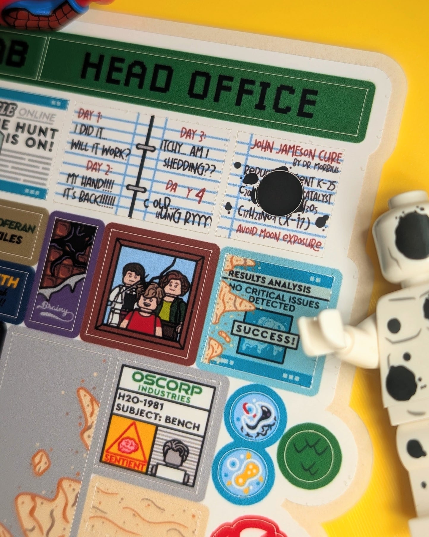 "OSCORP TOWER LAB EXPERIMENTS BUNDLE" 2 Sticker Sheets