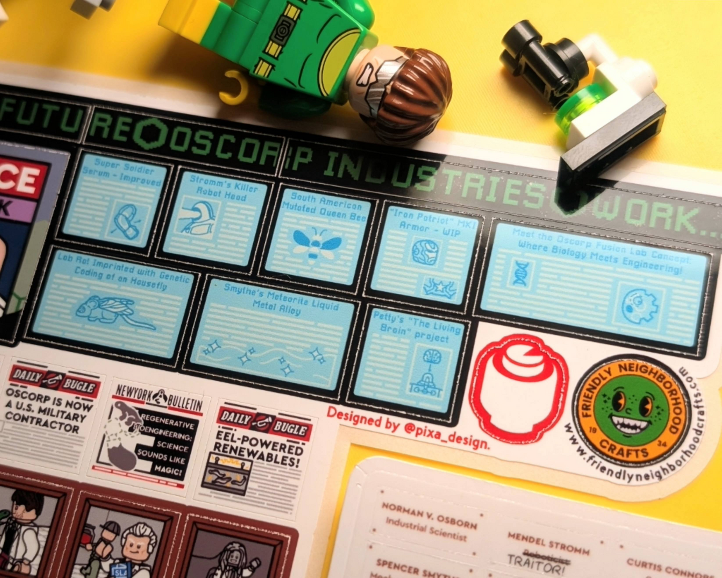 "OSCORP TOWER SCIENTISTS BUNDLE" 2 Sticker Sheets