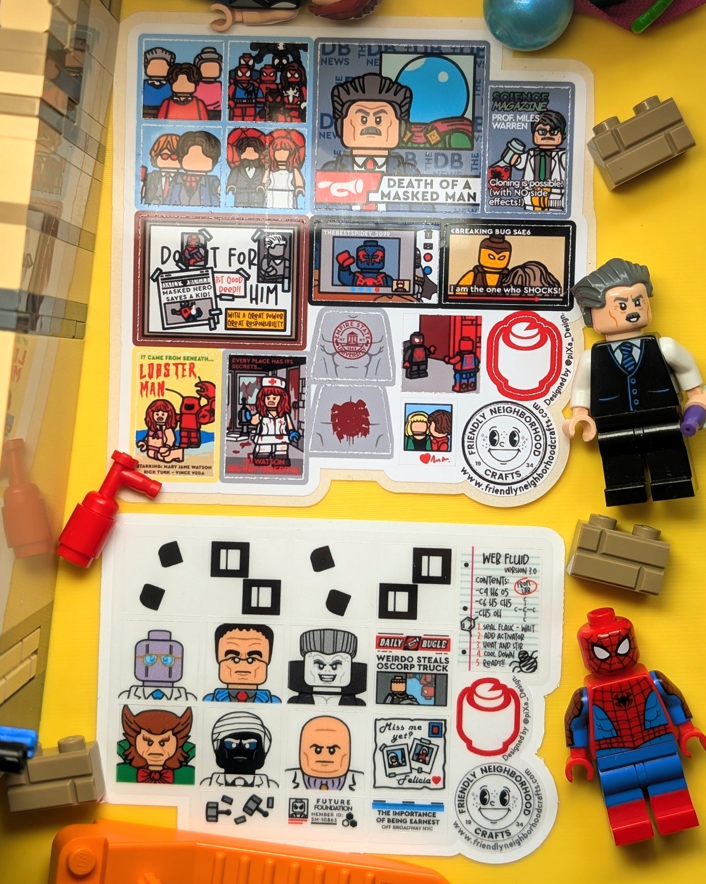"WEB-SHOOTER'S APARTMENT" 2 Sticker Sheets