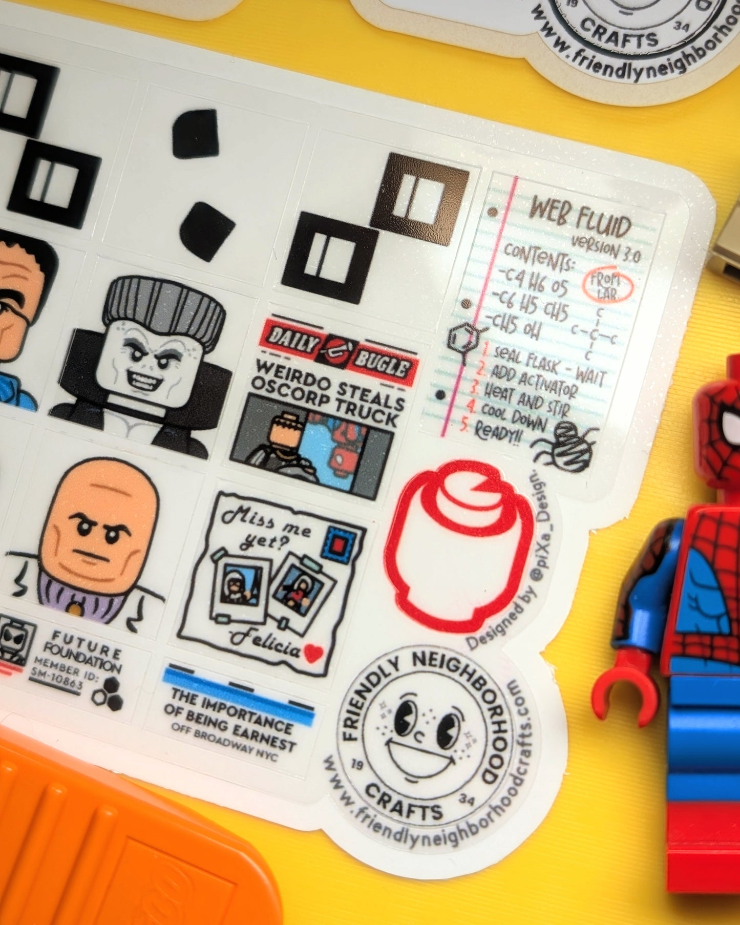 "WEB-SHOOTER'S APARTMENT" 2 Sticker Sheets
