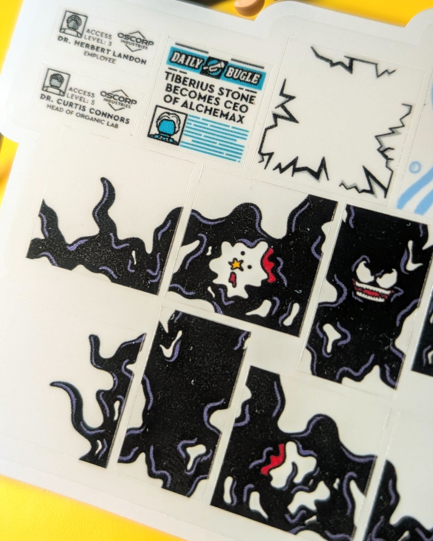 "OSCORP TOWER LAB EXPERIMENTS BUNDLE" 2 Sticker Sheets
