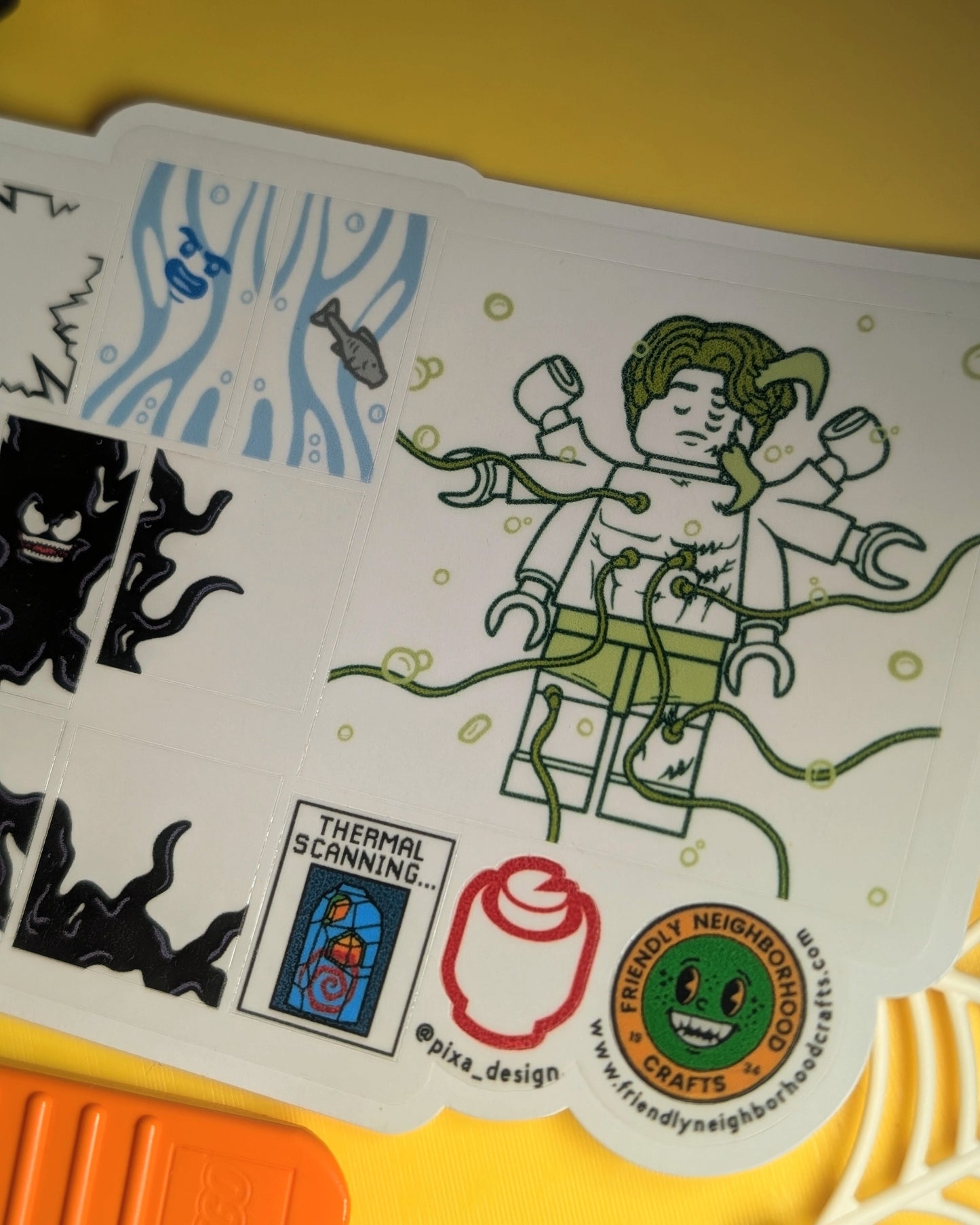 "OSCORP TOWER LAB EXPERIMENTS BUNDLE" 2 Sticker Sheets