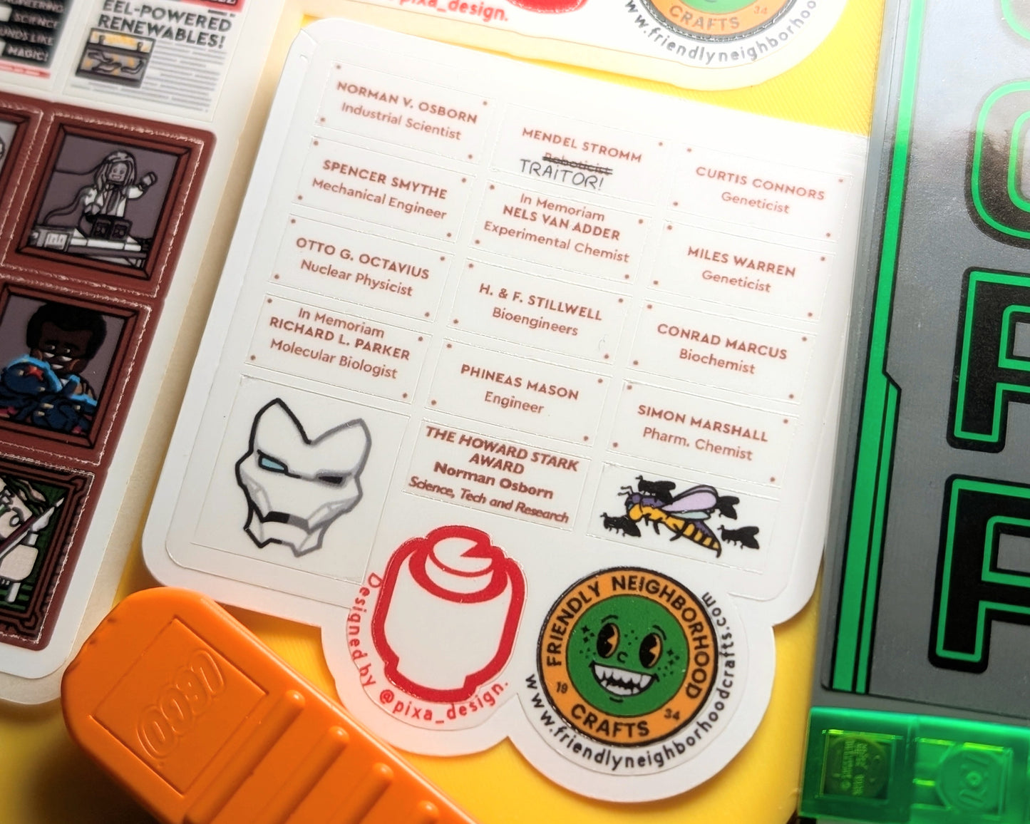 "OSCORP TOWER SCIENTISTS BUNDLE" 2 Sticker Sheets