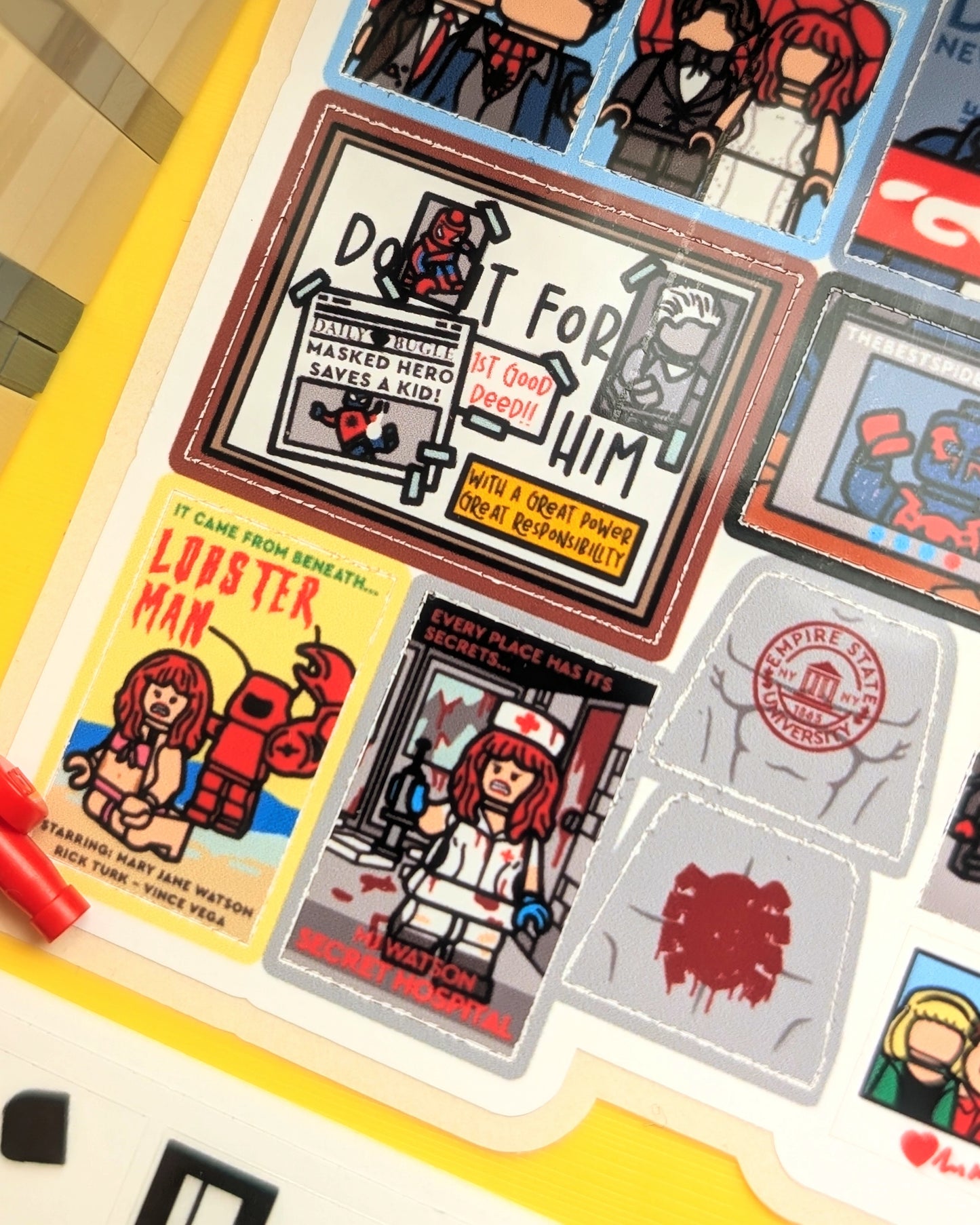 "WEB-SHOOTER'S APARTMENT" 2 Sticker Sheets