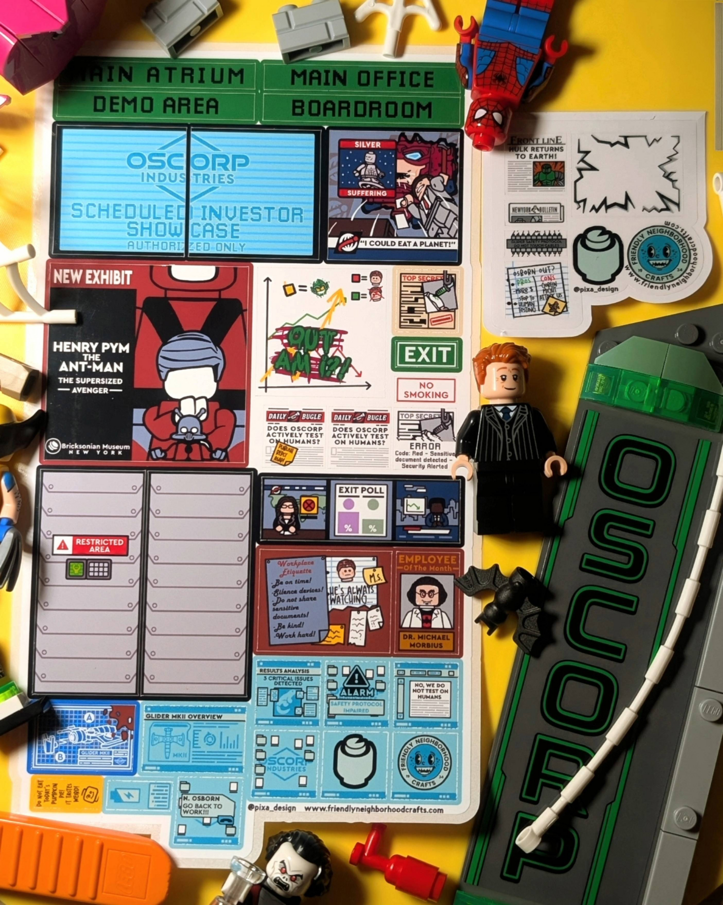 "OSCORP TOWER WORKPLACE BUNDLE" 2 Sticker Sheets