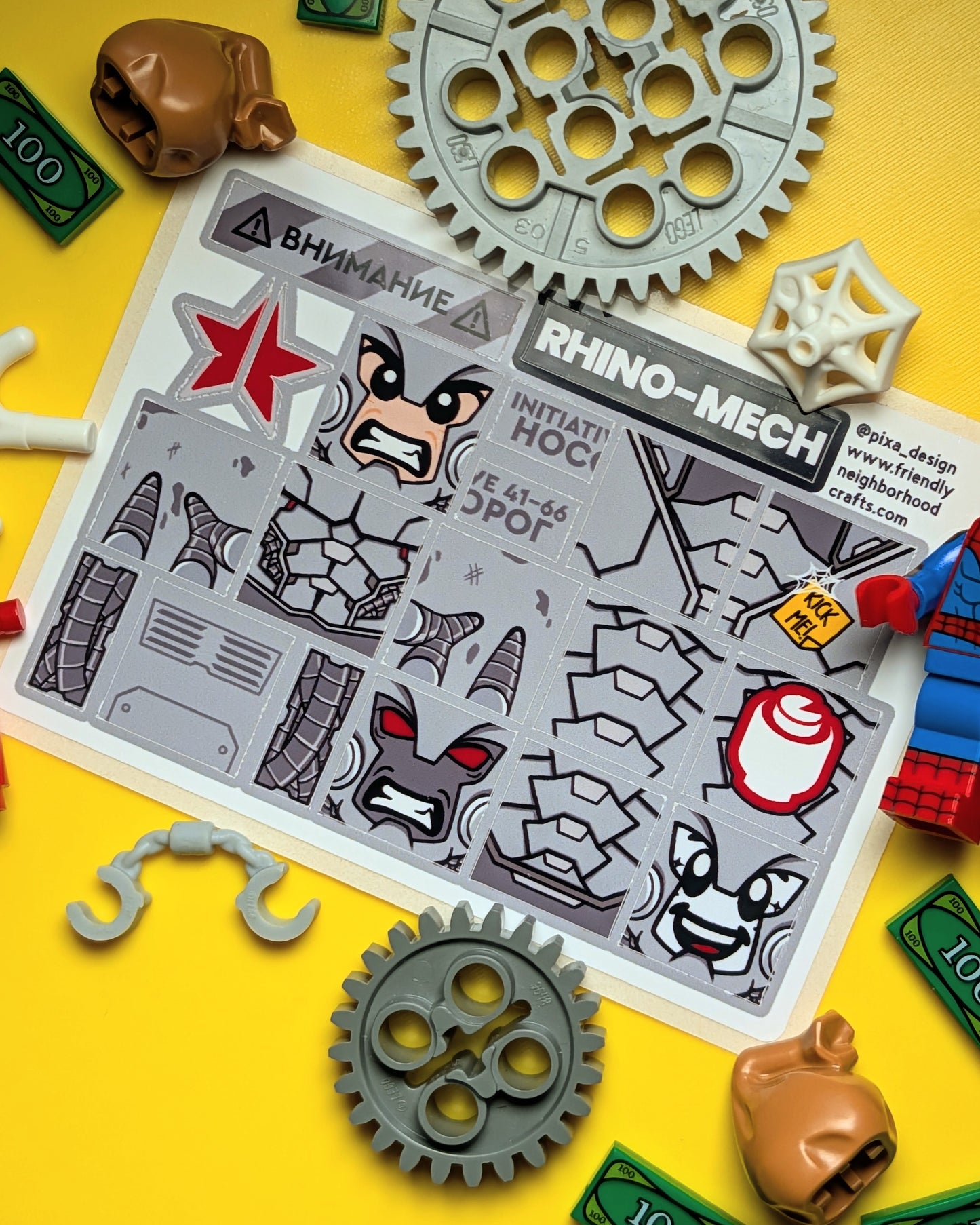 "RHINO MECH" Stickers (+INSTRUCTIONS)